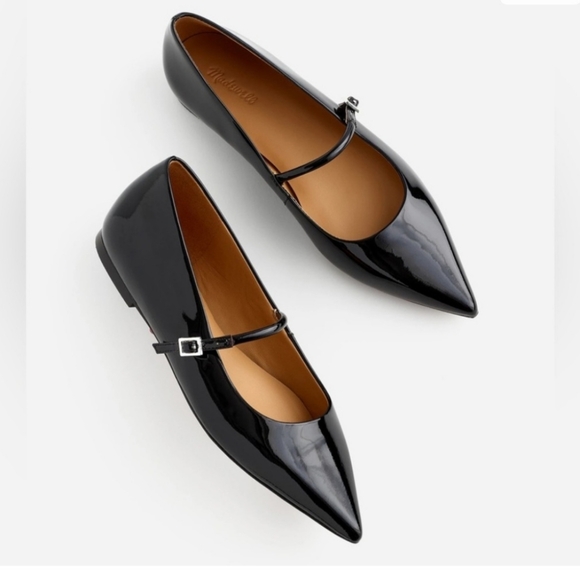MADEWELL Black Patent Leather Mary Jane Flats, Size 8. - Picture 1 of 13
